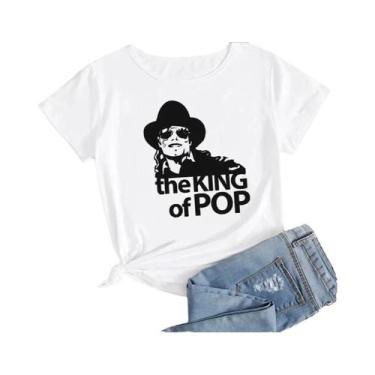 Imagem de Camiseta Gráfica plus Size Feminina Michael Jackson Estilo Harajuku Ro