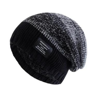 Imagem de Gorro De Inverno Unissex Com Forro De Pelúcia, Boné Tricotado Estilo S