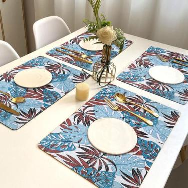 Imagem de 12 Jogo Americano Tropical Az Impermeável Pvc 12 Lugares - Idealiza