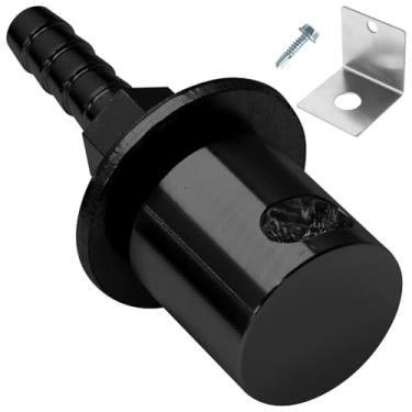 Imagem de Biaungdo Válvula de ventilação de montagem remota de tanques de combustível pretos com suporte L, mangueira de 5/40.6 cm, peça de substituição da linha de ventilação do tanque do tamanho da farpa