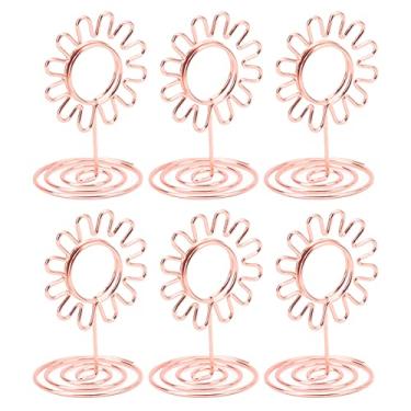 Imagem de Cryfokt Suporte de Foto de Mesa de Fio Banhado a Ouro 20 Peças Com Design Bonito de Girassol para Festa de Aniversário de Casamento, Suporte de Clipe de Fio de Ferro para Tarefas de Escritório (Ouro