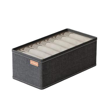 Imagem de Caixa Organizadora e Separadora para Gaveta, 7 Divisórias Dobrável em Poliéster para Organizar Camisetas e Roupas Leves, 32x16x11 cm