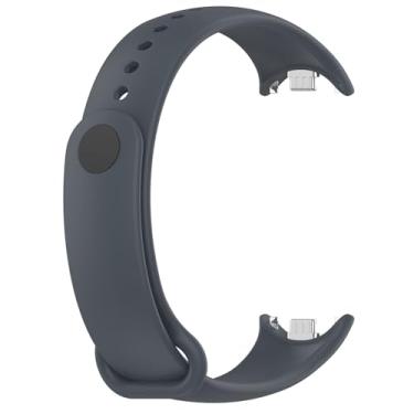 Imagem de IRFKR Pulseira de borracha para Mi Band 8, acessórios NFC, pulseira esportiva para relógio inteligente Correa Xiaomi MiBand 8 (cinza platinado)