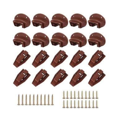 Imagem de Fenteer Conjunto de 10 corrediças para gavetas, trilhos de reposição reforçados para guarda-roupas, mesas de cabeceira e estantes.