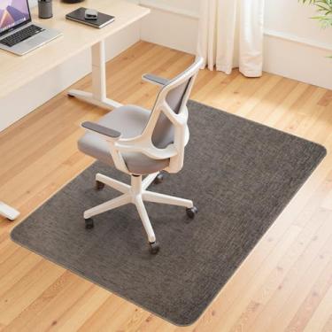 Imagem de Wansimoo Tapete de cadeira de escritório para piso de madeira e azulejo, tapete de 91 cm x 139 cm, tapete para cadeira de jogos de computador resistente, antiderrapante, não curvo, protetor de chão