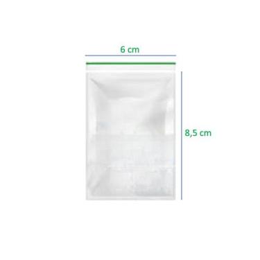 Imagem de Saco Plástico Transparente Fecho Zip Hermético Vabene 6x8,5cm Com 100 
