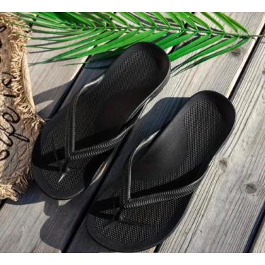 Imagem de Chinelo Feminino Slide Confortável Macio estilo havaianas, Preto 35, 3