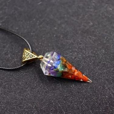 Imagem de Colar masculino de pedras arco-íris, estrela, lua, arco-íris, meditação, relaxamento e alívio da ansiedade, Small, Metal, Sem Pedra Preciosa Sem pedra preciosa Exibição de imagem