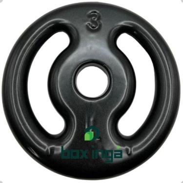 Imagem de Anilha Emborrachada 3 Kg - Preta - BOX INGÁ