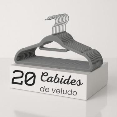 Imagem de Kit 20 Cabides Adulto Veludo para Roupas Antideslizante Giratório - Br