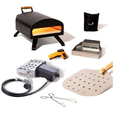 Imagem de Forno de Pizza a Gás Portátil com Acessórios e Termômetro Infravermelho, BERTELLO, Preto