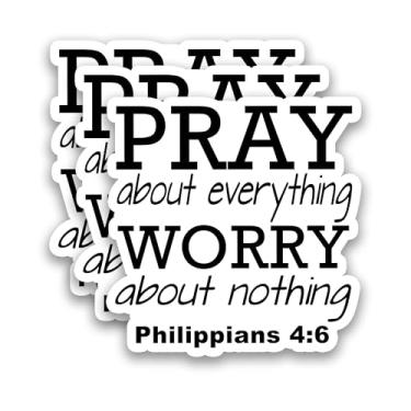 Imagem de Adesivos com citações inspiradoras 04 (Pray About Everything Worry About Nothing Philippians 4:6)