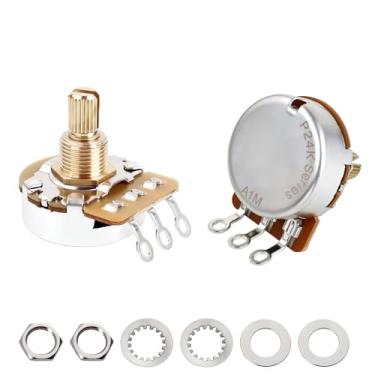Imagem de Banworks Potenciômetros de guitarra tamanho completo A1MΩ com rosca imperial de 24 estrias de 24 estrias (comprimento de 15,5 mm) Potenciômetros cônicos de áudio para Gibson Les Paul LP/SG Fender