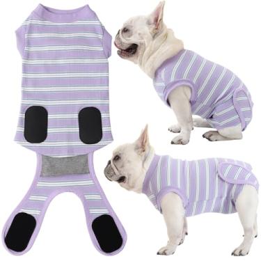 Imagem de Traje de recuperação para cães, traje de recuperação de cirurgia para cães, macacão macio para cirurgia feminina, traje de recuperação cirúrgica alternativa de cone de cachorro, terno de feridas