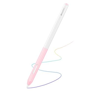 Imagem de MoKo Capa para Apple Pencil Pro e Apple Pencil 2ª geração, capa protetora de silicone transparente, acessórios compatíveis com carregamento magnético iPencil e toque duplo, rosa