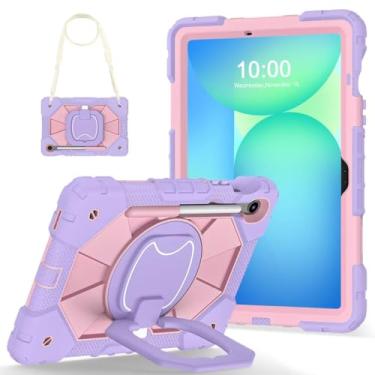 Imagem de DreamerX Capa protetora para Samsung Galaxy Tab S10 Lite / S10 FE / S9 FE de 10,9 polegadas, capa protetora para Samsung Tab S9 de 11 polegadas, resistente à prova de choque com alça de ombro