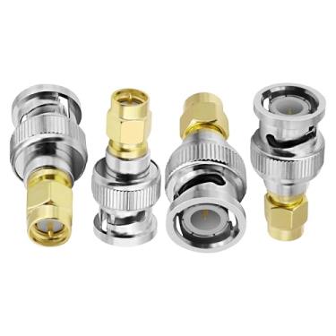 Imagem de XMSJSIY SMA to BNC Adapter RF Coaxial Connector BNC to SMA Coax Adapter WiFi Antenna Converter for SDR CCTV Camera Radio Scanner FPV Drone - 4PCS (Male to Male)