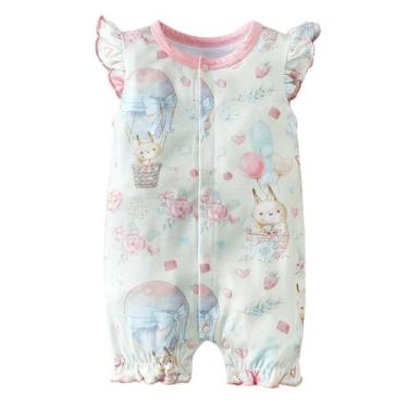 Imagem de Macacão Bebê Menina Recém-Nascido - Estampa Esquilo e Balão - Sem Mang