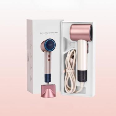 Imagem de Mini Secador de Cabelo Portátil com Íons Negativos - Alta Velocidade, Baixo Ruído e Secagem Rápida, Ideal para Viagens, Bolsa de Beleza e Uso Diário (Rosa 220V)