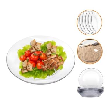 Imagem de Jogo de 12 Pratos de Fundo de Vidro Resistente - Ideal para Almoço, Jantar, Restaurantes e Bares, Utensílios Domésticos e Comerciais (4 UNIDADES)