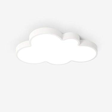 Imagem de Luminária de teto LED ultrafina de 24 W com design criativo de nuvens e desenho animado, de 5 cm, para decoração de quartos infantis (cor: luz branca, 2160 lúmens) [Classe energética A++]