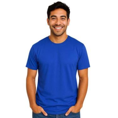 Imagem de Camiseta Básica Masculina 100% Algodão Lisa Premium Básica Casual Dia 
