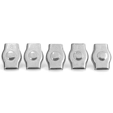 Imagem de Braçadeira de corda Simplex de aço inoxidável 5 PCS Polimento eletrolítico de alta precisão Braçadeira de aperto de fio à prova de ferrugem para máquinas florestais Fixação de (8MM)