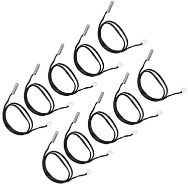 Imagem de Generic Sensor de Temperatura Termistor Sonda de Alto Desempenho 10 Unidades para Controle de Temperatura Constante, para Eletrodomésticos 5x25mm Cabeça Cilíndrica 500mm (20KB3950)