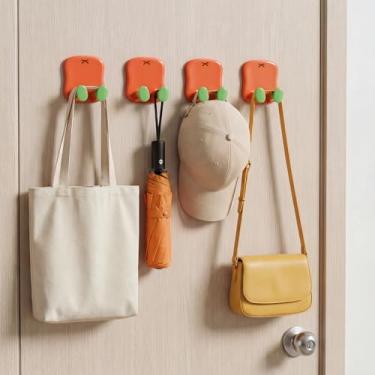 Imagem de Ganchos de comando adesivos de dopamina, ganchos de parede sem perfuração para pendurar, gancho único ABS para armazenamento de plugues de cozinha, ganchos de chave, suporte de lâmina e organização de