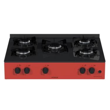 Imagem de Fogão de Mesa 5 Bocas Venax Grand Petit Line Vermelho Gás GLP
