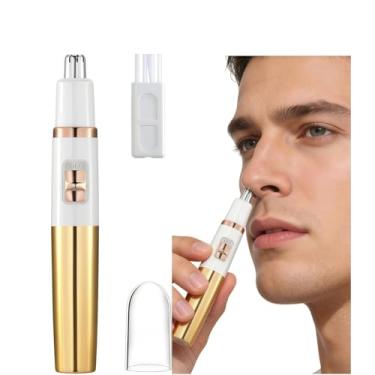 Imagem de Aparador de pelos de orelha e nariz para homens e mulheres, aparador de pelos nasais à prova d'água, lâminas de borda dupla para facilitar a limpeza