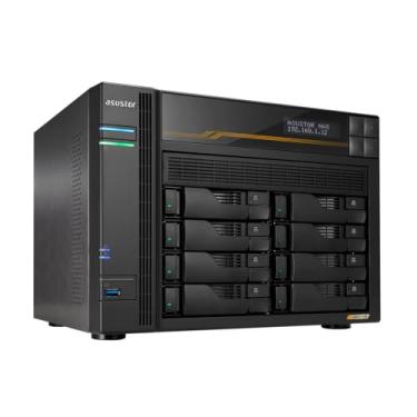 Imagem de Asustor Armazenamento de rede Lockerstor 8 Gen3 AS6808T 8 Bay NAS, AMD Ryzen Quad-Core 2,3 GHz, 16 GB RAM ECC DDR5, 4 slots M.2 NVMe, porta dupla de 5 GbE e 10 GbE dupla, USB4 tipo-C, armazenamento