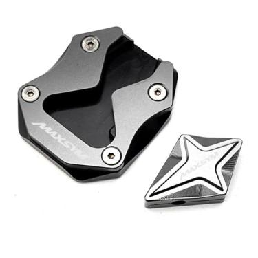 Imagem de Anti-derrapante Para sym maxsym 400 maxsym400 400i 2021 2022 2023 kickstand pé suporte lateral almofada placa de ampliador(Gray)