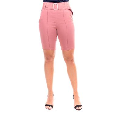 Imagem de Bermuda Bengaline Cintura Alta Com Cinto E Bolso-Feminino