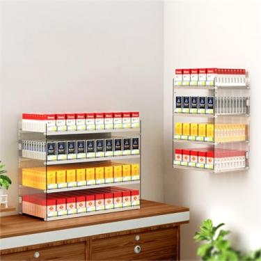 Imagem de Rack de exibição de cigarro de parede de acrílico, organizador automático para lojas de conveniência e supermercados, solução de armazenamento eficiente para fácil acesso