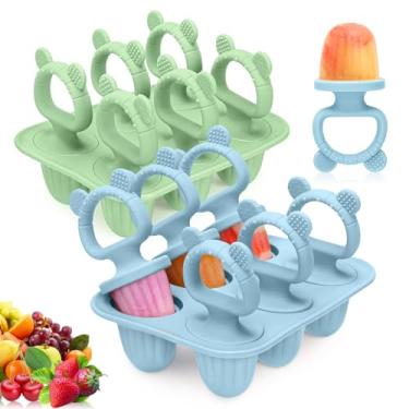 Imagem de 2 pacotes de moldes de picolé de silicone com palitos, mini moldes de picolé para bebês moldes de picolé de leite materno para alívio da dentição, máquina de fazer picolé congelado, molde de picolé