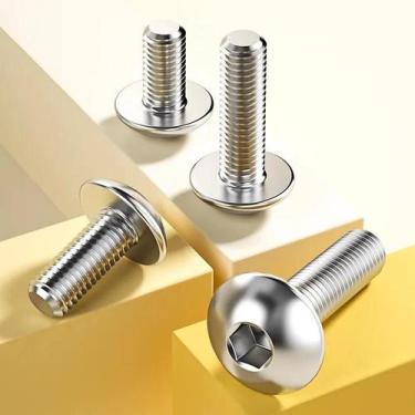 Imagem de Parafusos Hexagonais De Cabeça Plana Em Aço Inoxidável M6 M5, 10 Peças