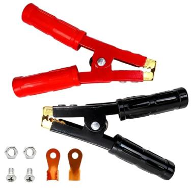Imagem de Grampos de jumper de bateria de 2 a 6 AWG, grampos de bateria automotivos resistentes feitos de cobre puro, clipes de crocodilo de cabo jumper 1000A, adequados para carros, veículos motorizados e