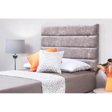 Imagem de Cabeceira Divã Glamour Solteiro Veludo Cinza Soft