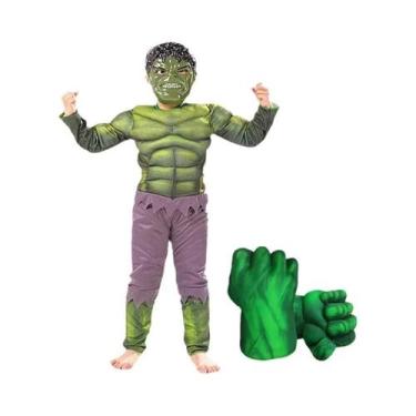 Imagem de Fantasia De Super-Herói Para Crianças De 3 a 12 Anos, Macacão Do Hulk 