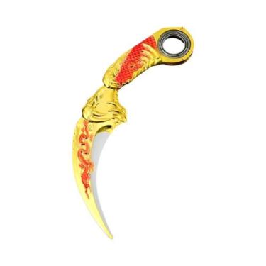 Imagem de Faca Modelo De Metal Karambit De 17CM Com Espinhos Duplos Para Meninos