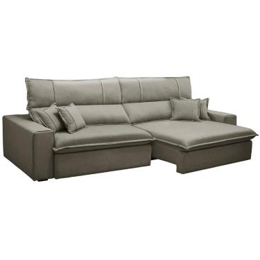 Imagem de Sofá Retrátil Reclinável Para Sala 3 Lugares 250cm Aisha F04 Veludo Marrom Claro - Lyam Decor