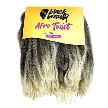Imagem de Cabelo Sintético Crochet Afro Twist 45cm - Cor Preto/Loiro Claro - Bla