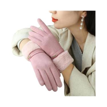Imagem de Luvas Femininas Quentes Com Tela Sensível Ao Toque, Antiderrapantes, D