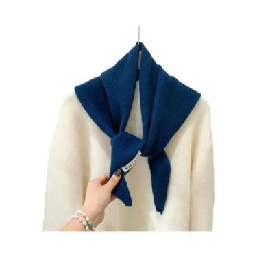 Imagem de Cachecol Triangular Quente Para Mulheres, Tricotado, Multifuncional, E