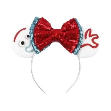 Imagem de Tiara De Natal Com Lantejoulas Em Forma De Floco De Neve Do Mickey Mou