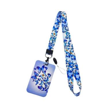 Imagem de Porta-Crachá Borboleta Feminino Com Cordão Para Identificação E Cartõe
