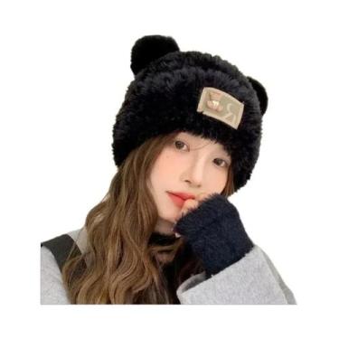 Imagem de Gorro De Lã Tricotado Com Orelhas De Gato, Bonito E Popular Para O Inv