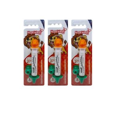Imagem de Kit c/3 unid seringa lavagem nasal infantil leão - nosewash
