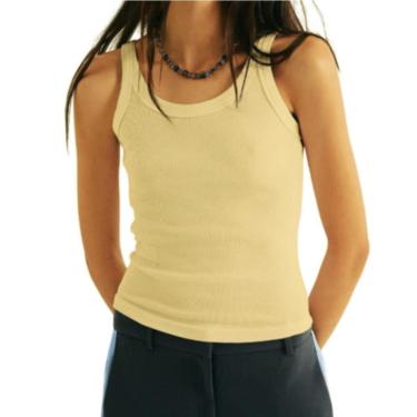 Imagem de Regata Feminina Hering Slim Canelada Amarela - N1TEYX7EN-Feminino